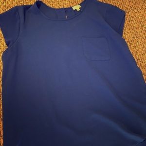Blue polyester short sleeve top
